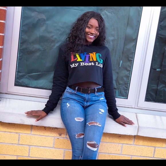 COPY - “Living My Best Life” Crop Top - Picture 3 of 8